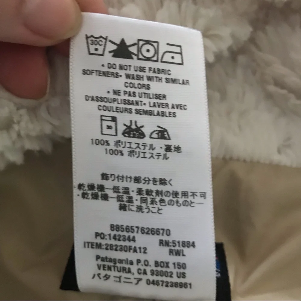 Patagonia Pelage Faux Fur Ivory Jacket